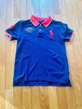 Polo Ralph Lauren Boys Navy Big Pony Crest Polo Shirt Size 7
